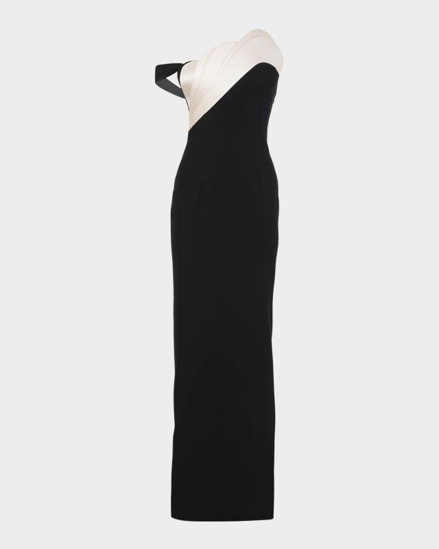 Petal Off-The-Shoulder Column Gown